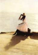 Philip Wilson Steer Young Woman on the Beach France oil painting artist